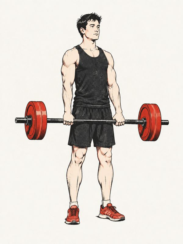Ilustração: a mesma pessoa na semana 16, com mais carga e mais massa muscular